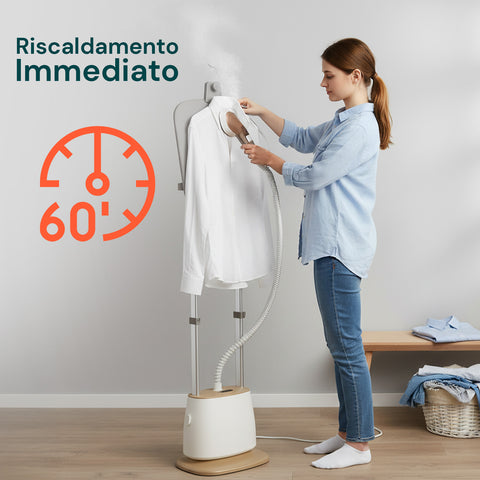 Ferro da Stiro a Vapore Verticale 1580W con Accessori e Serbatoio 1500ml