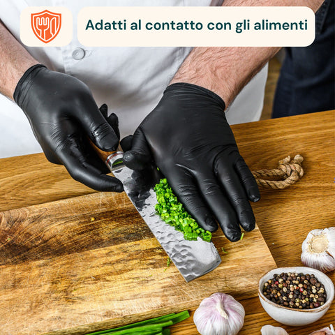 Guanti Nitrile Neri Senza Polvere – Set 100/1000 Pz Taglia M/L