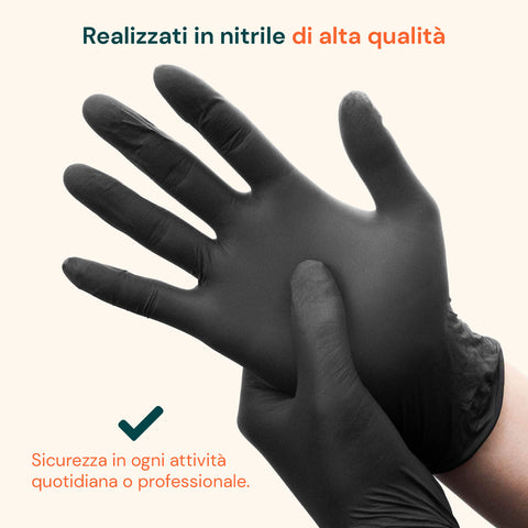 Guanti Nitrile Neri Senza Polvere – Set 100/1000 Pz Taglia M/L