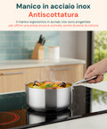 Casseruola Alta in Alluminio 16/20/24 cm con Manico Inox – Forno e Gas