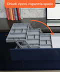 Organizer Cassetti 3 Livelli – Contenitore Modulabile Grigio Salvaspazio