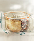 Organizer Spezie da Cucina 4 Scomparti con Coperchio e Cucchiaini