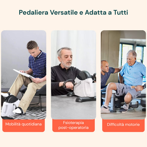 Pedaliera versatile e adatta a tutti: mobilità quotidiana, fisioterapia post-operatoria e supporto per difficoltà motorie