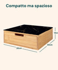 Cassetto Porta Cialde e Capsule in Bambù con Ripiano in Vetro Vari Sfondi