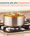 Casseruola Alta in Alluminio 16/20/24 cm con Manico Inox – Forno e Gas