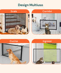 Barriera Protettiva per Animali – Rete 140x72 cm in Ferro con 4 Ganci Inclusi