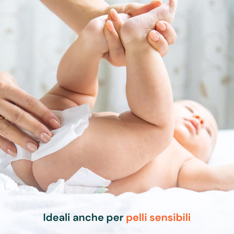 Salviette Neonato al Talco – 216 /1 296 Pz con Crema Dermolenitiva