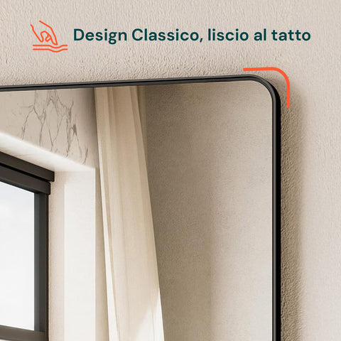 Specchio con Mensola in MDF 40x30 cm – Design Moderno da Parete