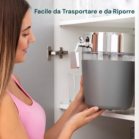 Dispenser Refrigerante 4L per Bevande con Rubinetto Antigoccia per Uso Esterno e Interno.