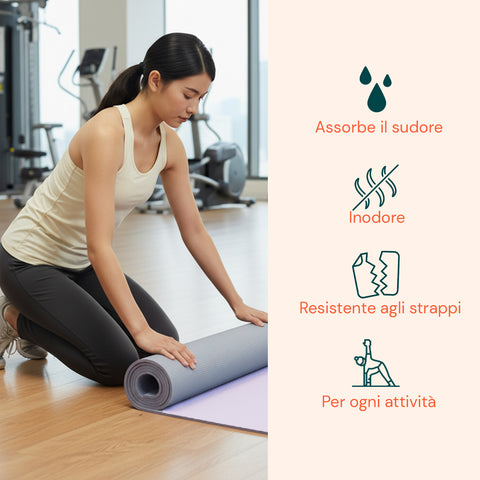 Tappetino Yoga e Pilates Antiscivolo – TPE con Tracolla