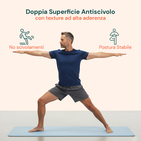 Tappetino Yoga e Pilates Antiscivolo – TPE con Tracolla