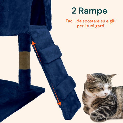 Tiragraffi per Gatti 170 cm con Cuccia, Griglie e Accessori Montaggio