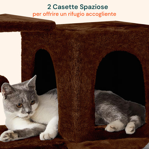 Tiragraffi per Gatti 170 cm con Cuccia, Griglie e Accessori Montaggio