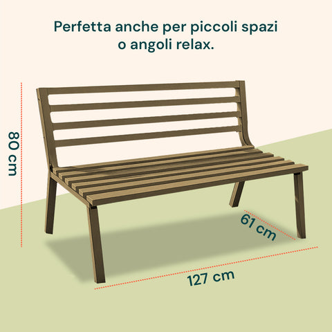 Panca Montecarlo Tortora In Acciaio Verniciato Con Design Moderno