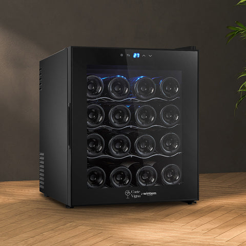 Cantinetta Vino Refrigerata Silenziosa con Display Led Touch e Mensole Cromate