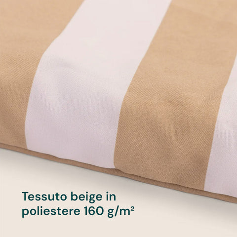 Dondolo 3 Posti Con Tettuccio In Acciaio Antracite E Seduta Beige