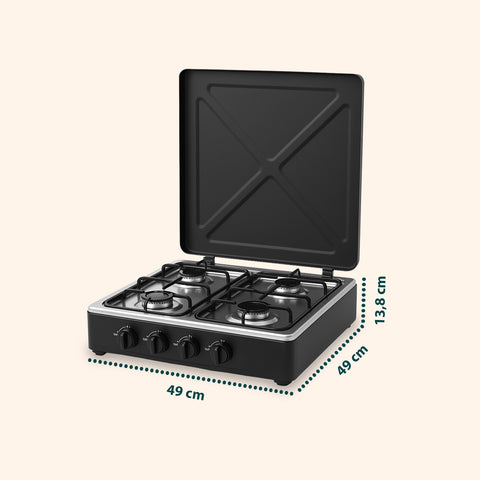 Cucina all’Aperto con Fornello a Gas 4 Fuochi ad Alta Efficienza Facile da Usare