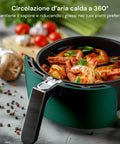 Friggitrice Ad Aria 5l 1500w Temperatura 80-200°C Con Timer E Display Led