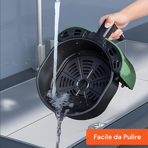 Friggitrice Ad Aria 5l 1500w Temperatura 80-200°C Con Timer E Display Led