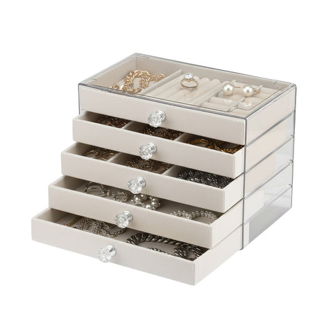 avilia home scatola portagioie 5 cassetti organizer gioielli con scomparti multimisura ean 8052879011634