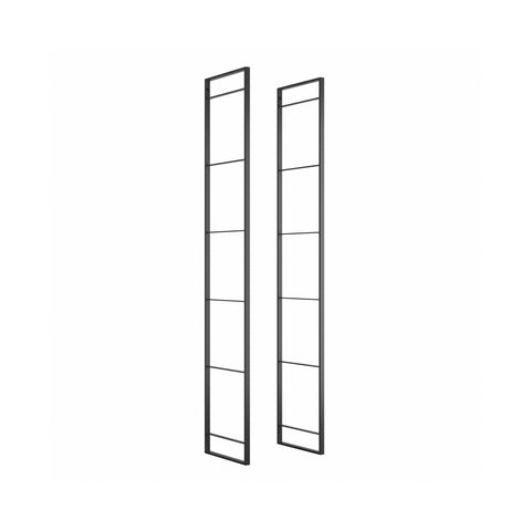 Set 2 Strutture Verticali Componi Scaffale Da Parete In Acciaio 179x35cm Nero