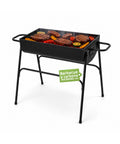 zendea barbecue a carbone e legna in acciaio con gambe alte braciere 74x38 cm e griglia 70x34 cm ad ampia superficie di cottura ean 8056819079531