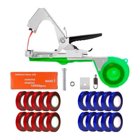 zendea kit legatrice per piante professionale con 40 nastri bicolore e 10 000 graffette macchina legatrice in acciaio 31 cm impugnatura ergonomica e apertura regolabile ean 8050030810553