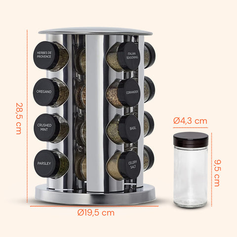 avilia home porta spezie girevole 360 da cucina con 16 barattoli inclusi ean 8052879010859