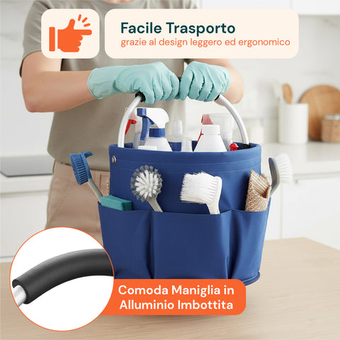 avilia home secchiello pieghevole multiuso 16l con tasche salvaspazio e resistente ean 8052879010675