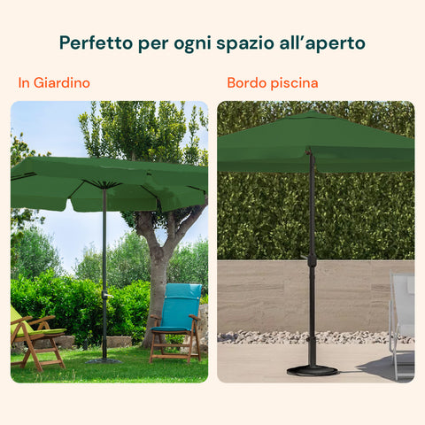 zendea ombrellone da giardino 3x3 regolabile con snodo inclinabile e carrucola ean 8015361595395