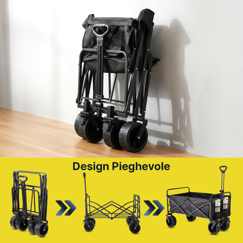 daimann carrello pieghevole da esterno taglia l 90kg taglia xl 120kg con ruote ean 8056590070642