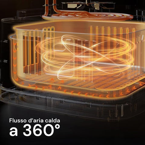 wintem friggitrice ad aria 45l con display led touch e 7 programmi di cottura 1800w ean 8052286432213