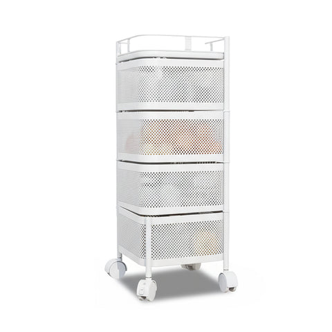 avilia home carrello multiuso richiudibile quadrato salvaspazio con ruote organizer con cestelli 345 ripiani nero o bianco ean 8052879012259