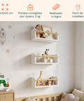 avilia home set 3 mensole da parete per bambini in legno resistente 40x12 cm portata 3kg ean 8052879011672
