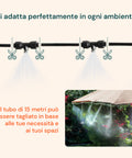 Kit Irrigazione a Nebulizzazione 15 m per Piante, Gazebo e Giardino