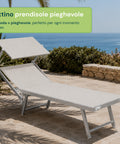 zendea lettino prendisole pieghevole in alluminio e textilene con tettuccio parasole 360 schienale reclinabile e portata 150kg ean 8056819032680