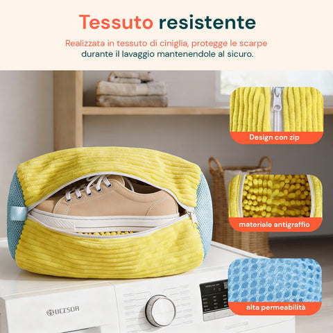 avilia home set 2 borse per lavatrice e asciugatrice in ciniglia per scarpe e capi delicati 30x20x15 cm protezione antigraffio con cerniera ean 8052879011184