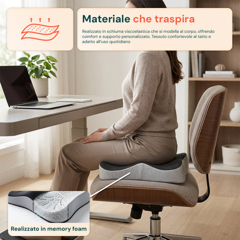 avilia home cuscino posturale ergonomico in memory foam forma a u per gambe e fianchi 44x37x9 cm ean 8052879011191