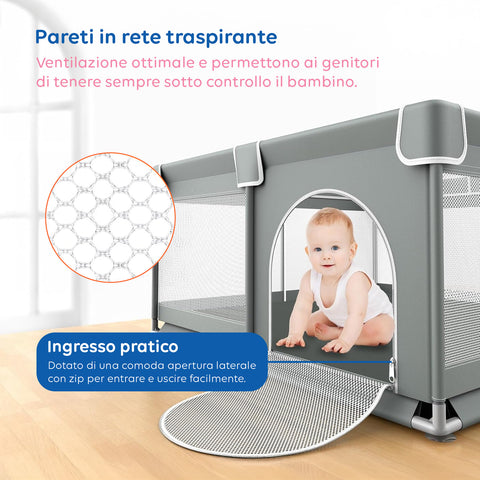 keiki box pieghevole per bambini con 100 palline e 4 anelli area gioco sicura ean 8056590110027