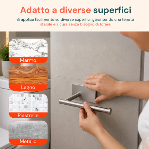 avilia home set 5 accessori bagno adesivi grigio in acciaio inox portata 25kg completo di porta rotolo e ganci per asciugamani ean 8052879012020