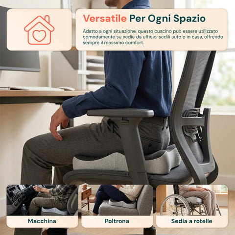 avilia home cuscino posturale ergonomico in memory foam forma a u per gambe e fianchi 44x37x9 cm ean 8052879011191