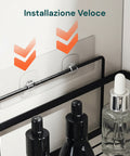 avilia home kit 4 mensole adesive da parete in metallo con ganci senza fori ean 8052879010996