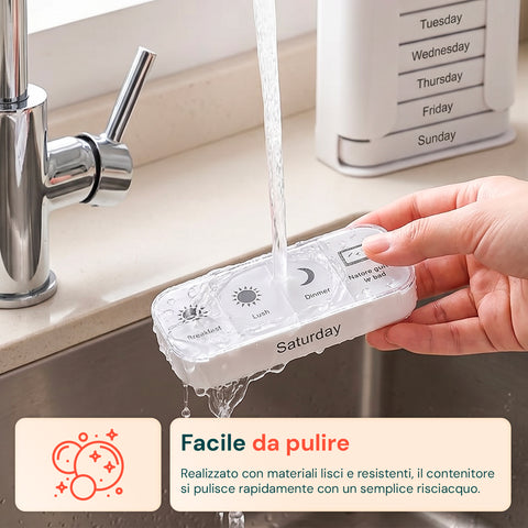 avilia home organizer pillole settimanale 7 giorni con contenitori giornalieri rimovibili e portatili ean 8052879011429
