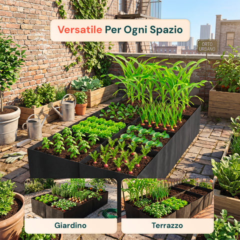 zendea orto rialzato in tessuto 480l con 8 scomparti in acciaio inox 304 182x91 cm per verdure e piante e pronto alluso ean 8050030810515