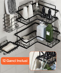 avilia home kit 4 mensole adesive da parete in metallo con ganci senza fori ean 8052879010996
