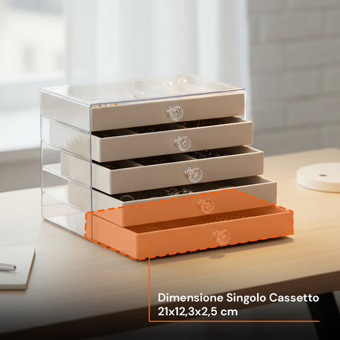 avilia home scatola portagioie 5 cassetti organizer gioielli con scomparti multimisura ean 8052879011634