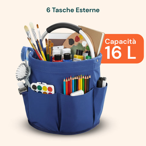 avilia home secchiello pieghevole multiuso 16l con tasche salvaspazio e resistente ean 8052879010675
