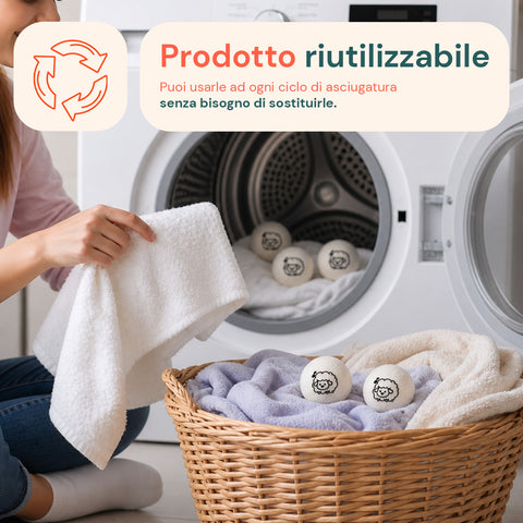 avilia home set 6 palline di lana per asciugatrice riutilizzabili diametro 7 cm ean 8052879011993
