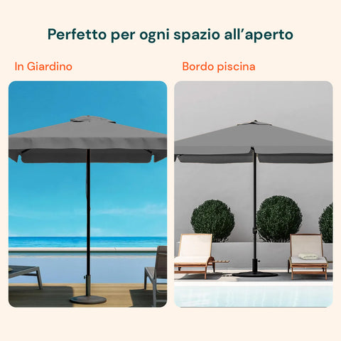 zendea ombrellone da giardino 3x3 regolabile con snodo inclinabile e carrucola ean 8015361595395