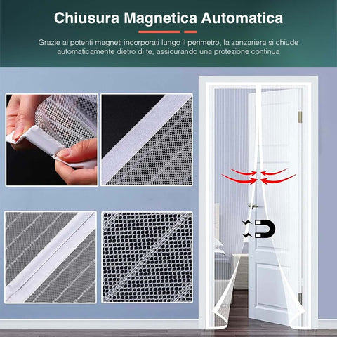 Patagonia Zanzariera Magnetica Bianca 240x140 con Tessuto Resistente e Montaggio Facile Ean 8050030810393